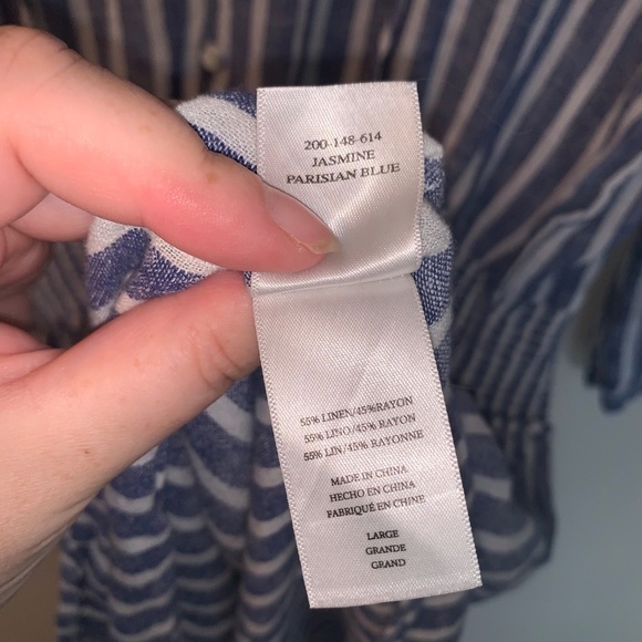 Rails Jasmine Parisian Blue Mini Linen Blend Dress L - Picture 5 of 16